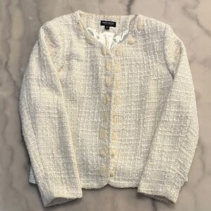 Elegant Cream Tweed Cardigan by John Meyer Collection